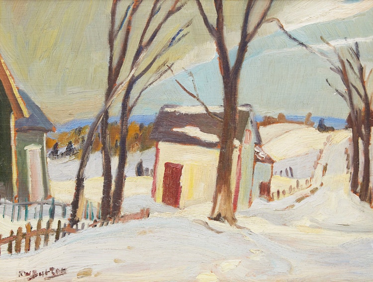 Artwork by Ralph Wallace Burton, Road Blocked in between East Templeton and Masson, Que.