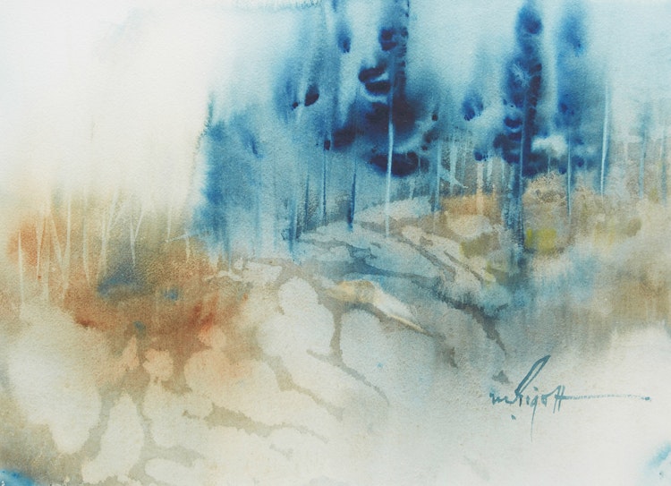Artwork by Marjorie Pigott, Rocks and Pines