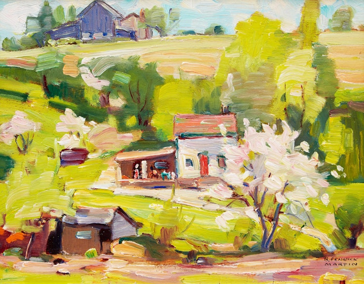 Artwork by Bernice Fenwick Martin,  Summer Landscape with House