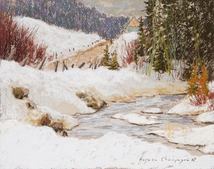 Artwork by Horace Champagne, Un Moment Tranquille, Les Eboulements