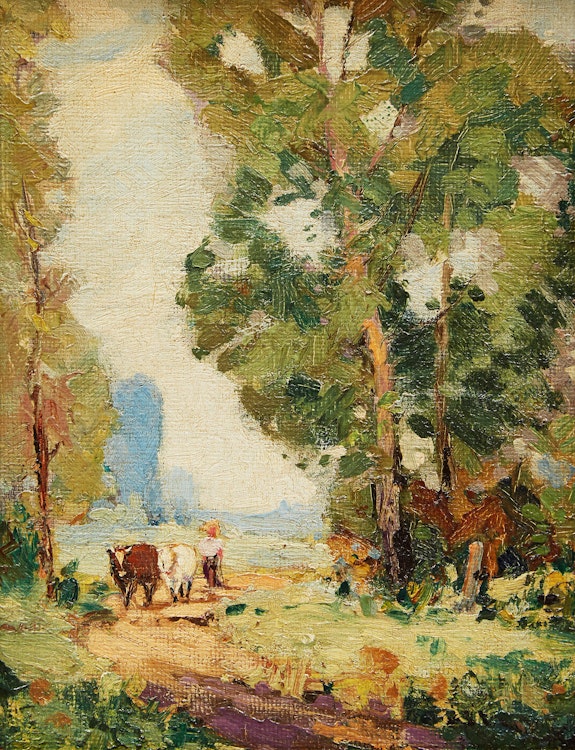 Artwork by George Henry Griffin,  Bringing the Cows Home