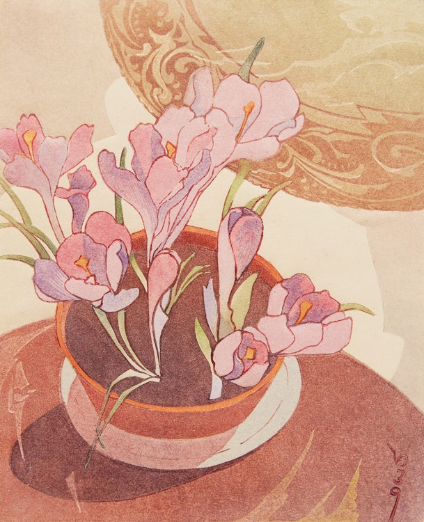 Artwork by Verna Viola Depew,  Crocuses