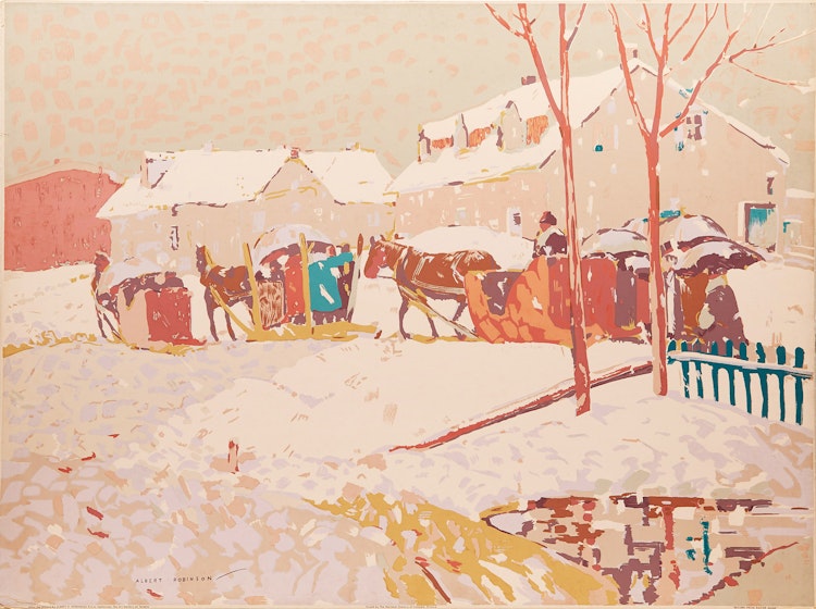 Artwork by Albert Henry Robinson, Return from Easter Mass