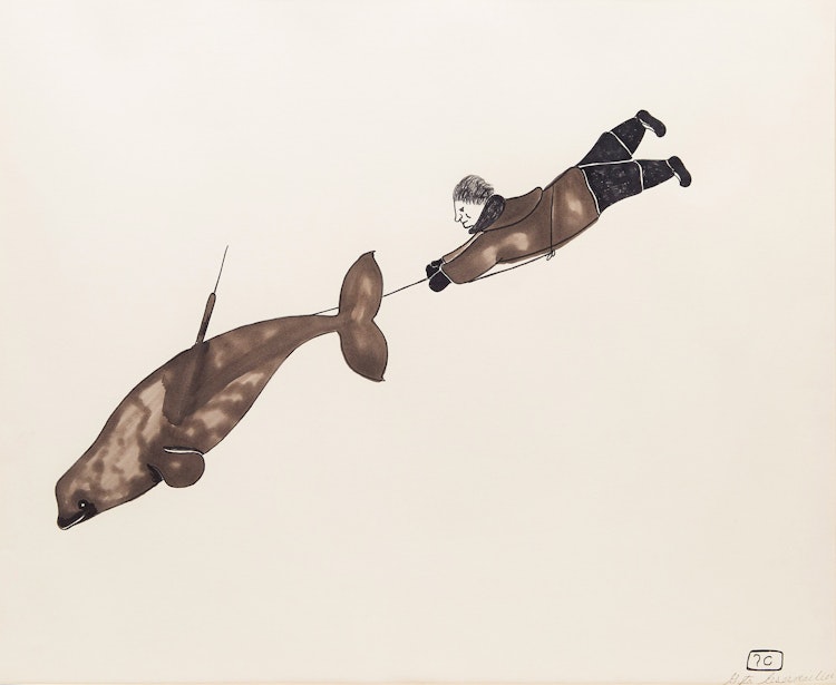 Artwork by Gyta Eeseemailee, Beluga and Fisherman