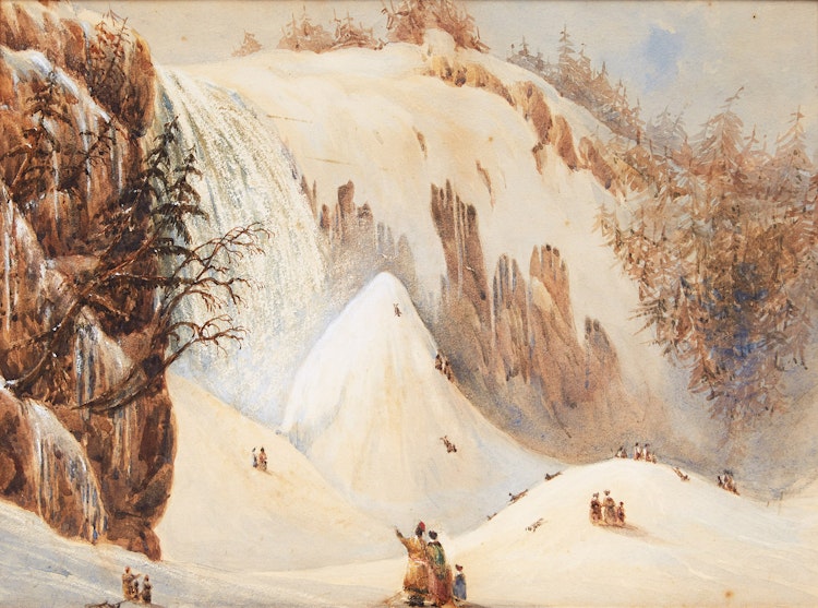 Artwork by George Russell Dartnell,  Falls of Montmorency, St. Lawrence c. 1838