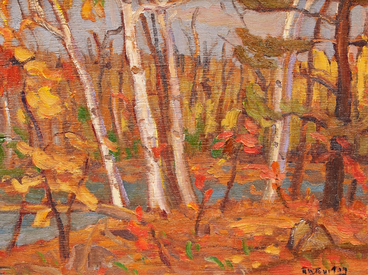 Artwork by Ralph Wallace Burton,  At the Head of Bennett Lake, Ont., Perth District 