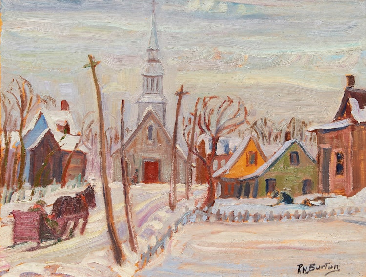 Artwork by Ralph Wallace Burton, Village in Winter