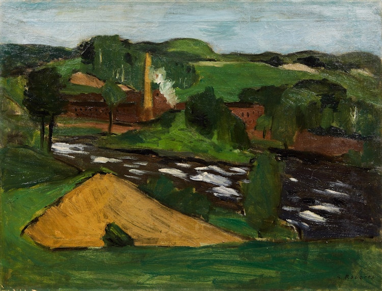 Artwork by William Goodridge Roberts, Pulp Mill, Laurentians