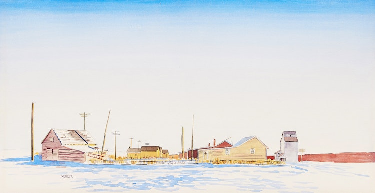 Artwork by Robert N. Hurley,  Winter Landscape