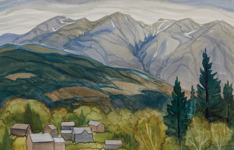 Artwork by Doris Jean McCarthy, From Whistler Parking Lot