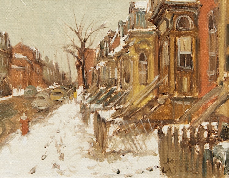 Artwork by John Geoffrey Caruthers Little,  Dimanche matin, rue de Bullion, Montreal 