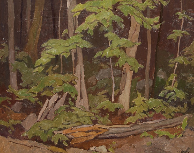 Artwork by Alfred Joseph Casson, Woodland, Oxtongue