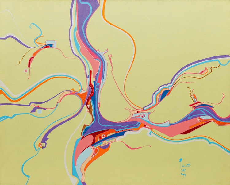 Artwork by Alex Simeon Janvier, Shoreline Existence