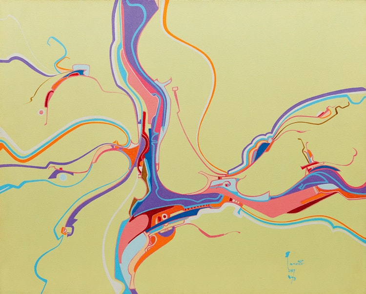 Artwork by Alex Simeon Janvier,  Shoreline Existence