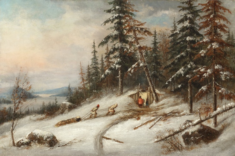 Artwork by Cornelius Krieghoff, Indian Trappers, Lake St. Charles