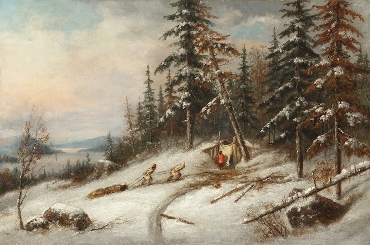 Artwork by Cornelius Krieghoff,  Indian Trappers, Lake St. Charles