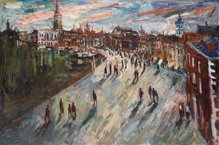 Artwork by Molly Lamb Bobak, Evening in Venice