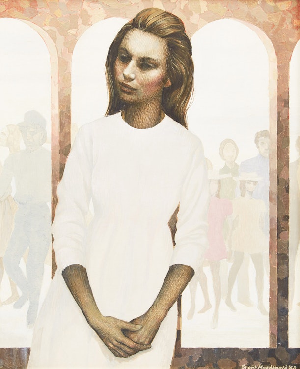 Artwork by Grant Kenneth MacDonald, Woman in White with Arches