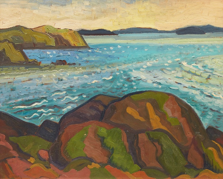 Artwork by Henry George Glyde, Swanson’s Channel off Pender