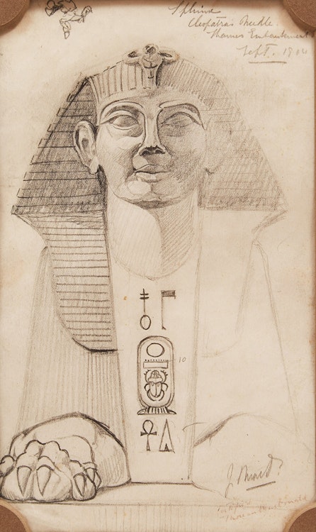 Artwork by James Edward Hervey MacDonald,  Sphinx, Cleopatra’s Needle, Thames Embankment, Left