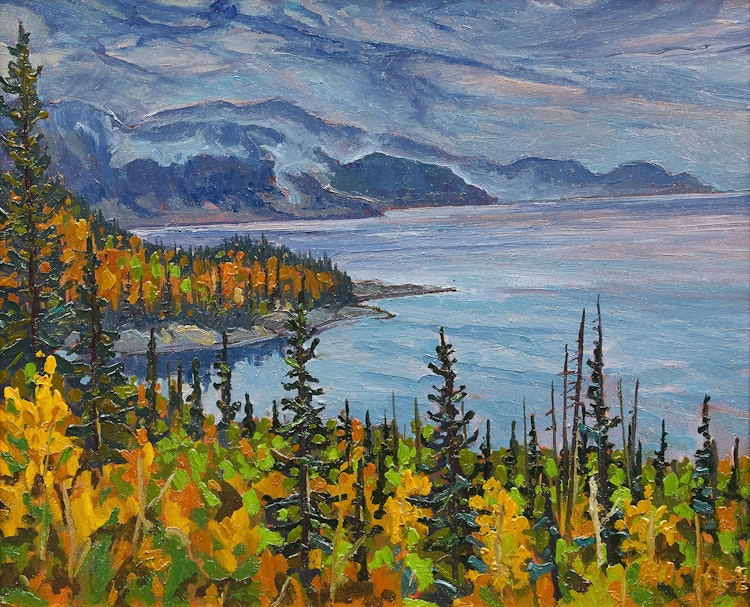 Artwork by Lawrence Nickle, East Side of Michipicoten Harbour, Lake Superior