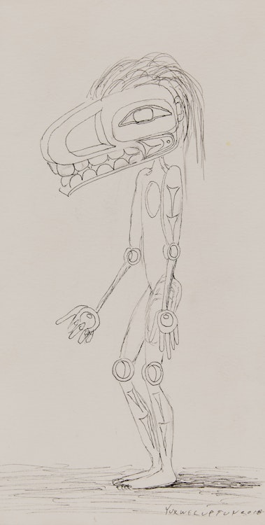Artwork by Lawrence Paul Yuxweluptun, Walking Spirit