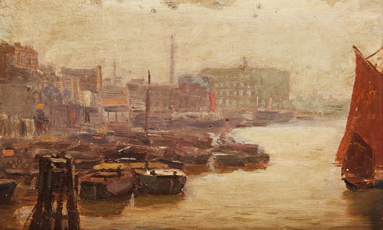 Artwork by Frederic Marlett Bell-Smith, Shipyard