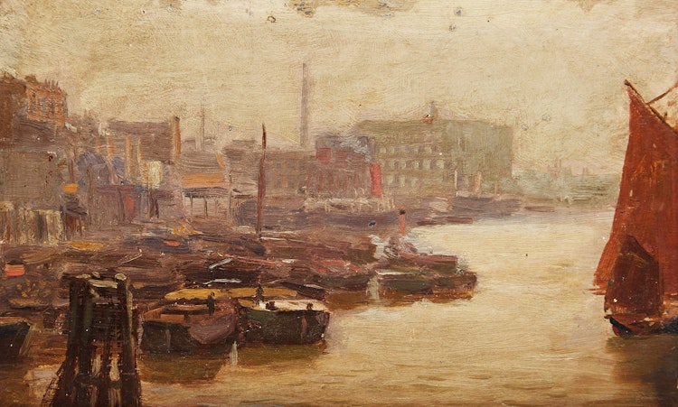 Artwork by Frederic Marlett Bell-Smith,  Shipyard