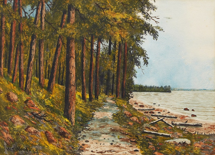 Artwork by W.T. Wood,  Shoreline Landscape