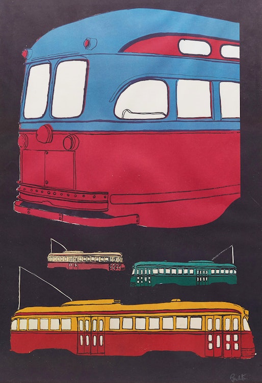 Artwork by Charles Pachter, Streetcars
