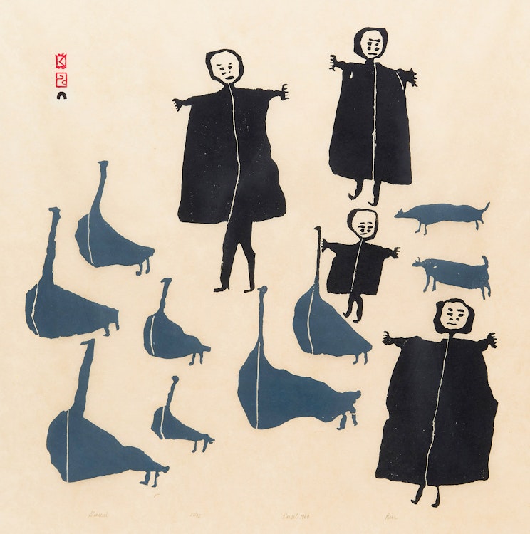 Artwork by Parr, Untitled (7 Geese, 4 People, 2 Dogs)
