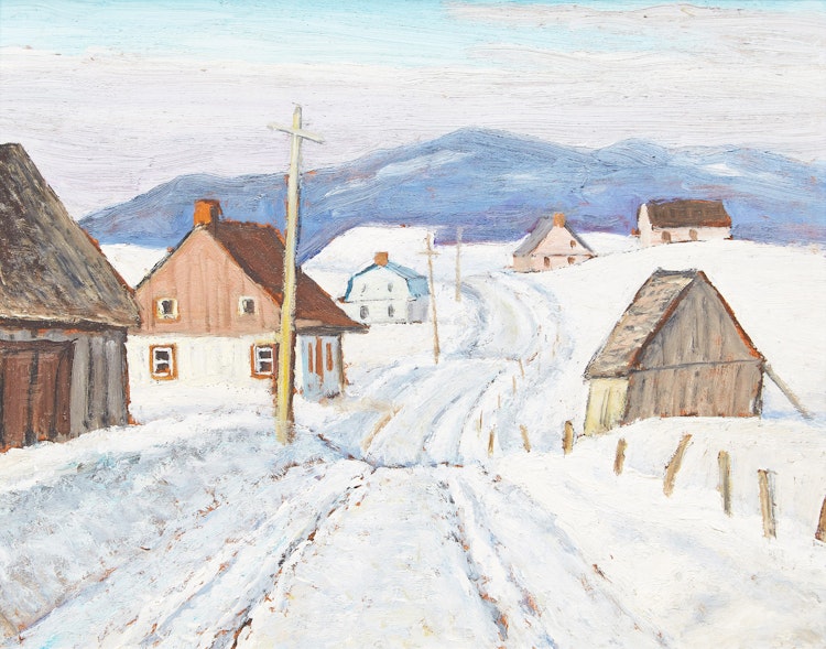 Artwork by Gordon Edward Pfeiffer, Winter Road
