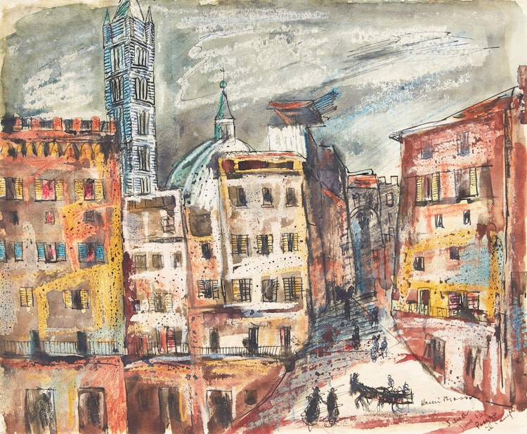 Artwork by Henri Leopold Masson, Piazza del Campo, Sienna