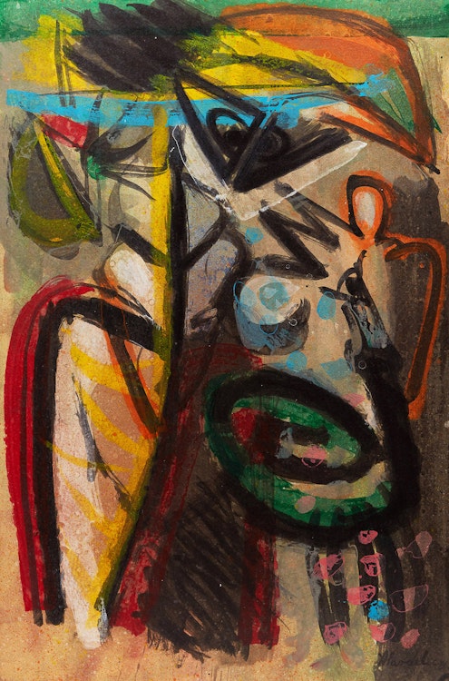 Artwork by Alain Delic, Abstract Composition; Abstracted Figure