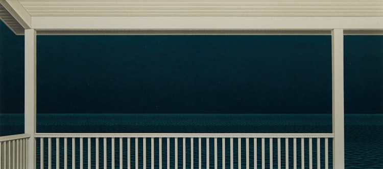 Artwork by Christopher Pratt, Night on the Verandah