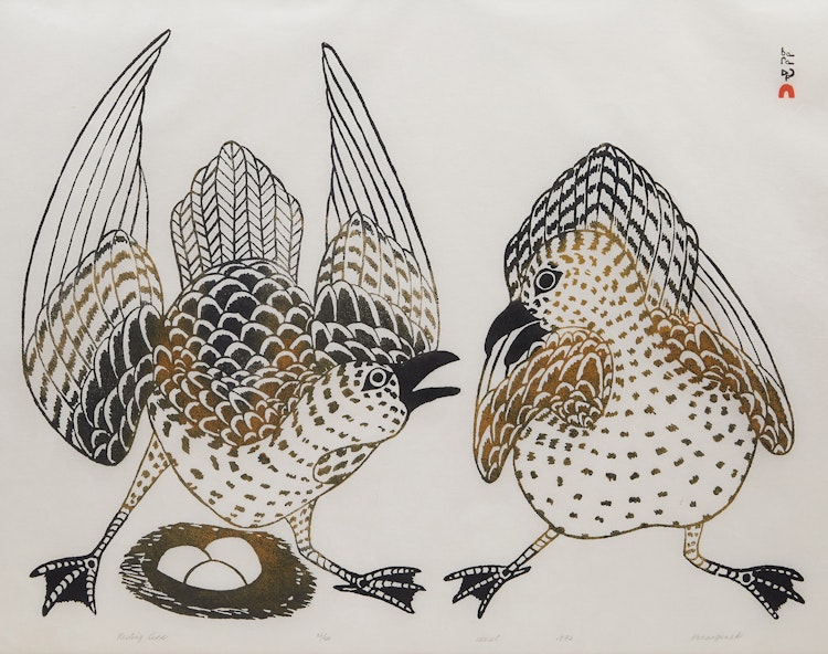 Artwork by Kananginak Pootoogook,  Nesting Bird