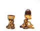 Thumbnail of Artwork by Gathie Falk, Two Egg Cups with Single Egg; Footed Violet Bowl