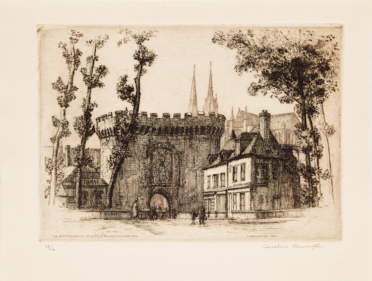 Artwork by Caroline Helena Armington, Le porte Guillaume et vieilles maisons à Chartres; Santa Maria Della Salute Venice