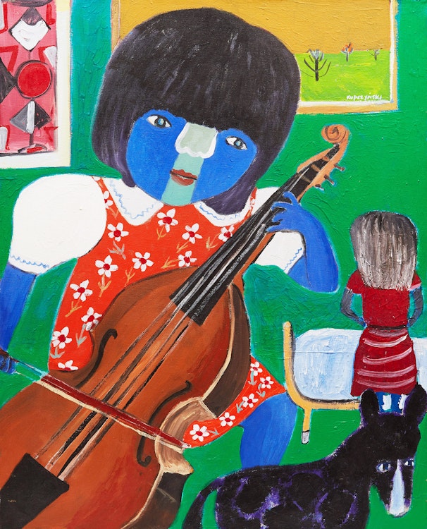 Artwork by Zbiegniew Stanley Kupczynski, Girl with Violin