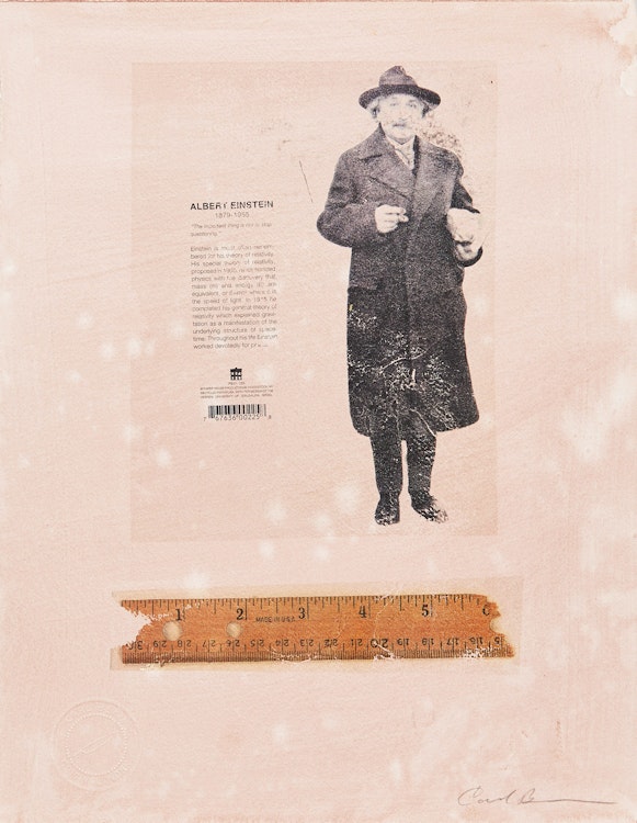 Artwork by Carl Beam, Untitled (Einstein and Ruler)