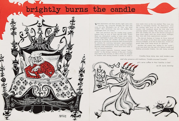 Artwork by Harold Barling Town, Imperial Oil Review Drawings