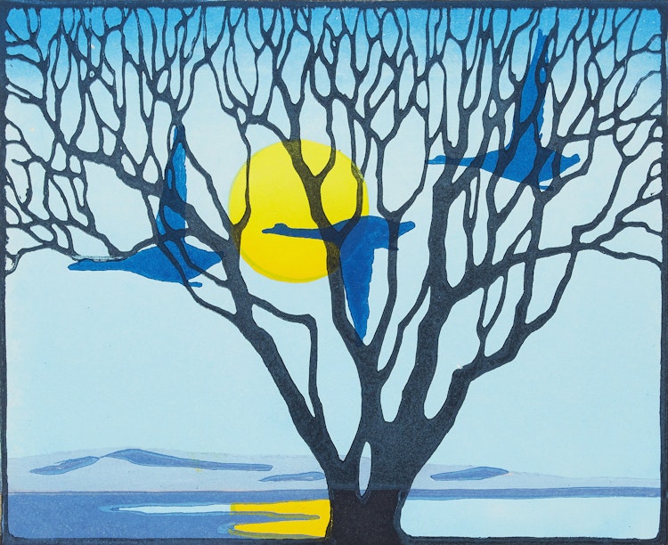 Artwork by Leonard Hutchinson, Goin’ Home; Above Twelve Mile Creek