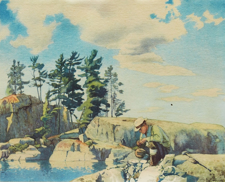 Artwork by Walter Joseph Phillips,  The Prospector 