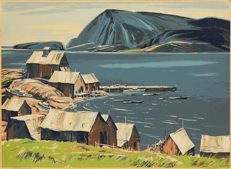 Artwork by Joseph Sidney Hallam,  Cape Breton Harbour