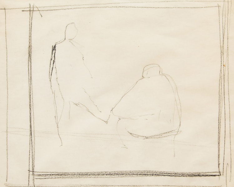 Artwork by Richard Ciccimarra, Standing Figure and Fallen Figure; Walking Figure and Seated Figure