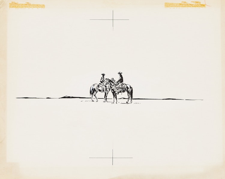 Artwork by Peter Maxwell Ewart, Two Cowboys