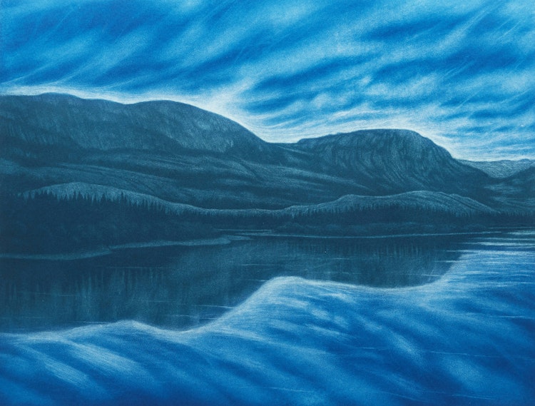 Artwork by Scott Goudie,  Adlatok River, Late Afternoon