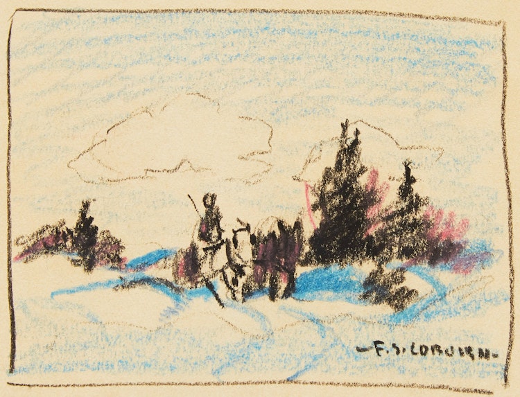 Artwork by Frederick Simpson Coburn,  Logging, Eastern Townships