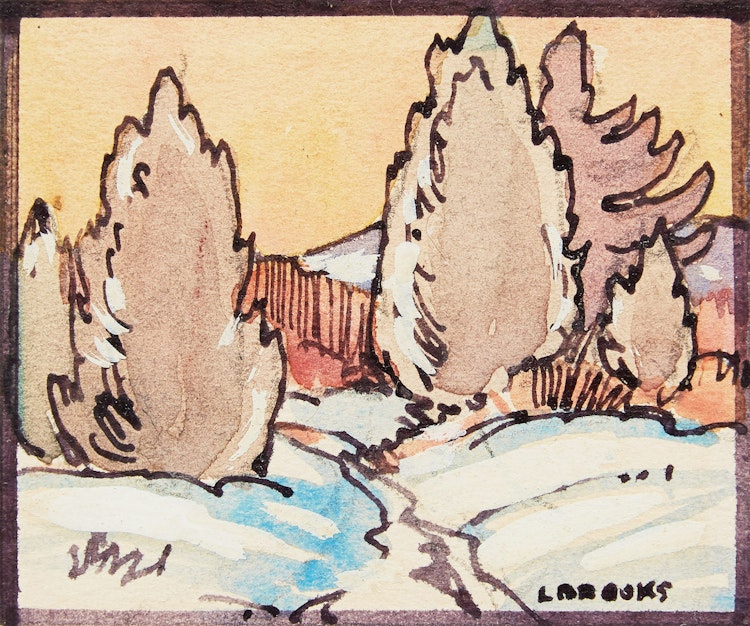 Artwork by Frank Leonard Brooks, Winter Landscape