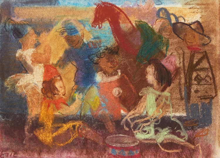 Artwork by Lillian Freiman, Circus Scene